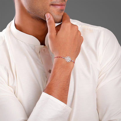 Silver Hexagon Om Rakhi