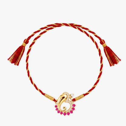 Golden Divine Ganapathi Rakhi