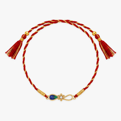 Golden Floral Mayur Rakhi