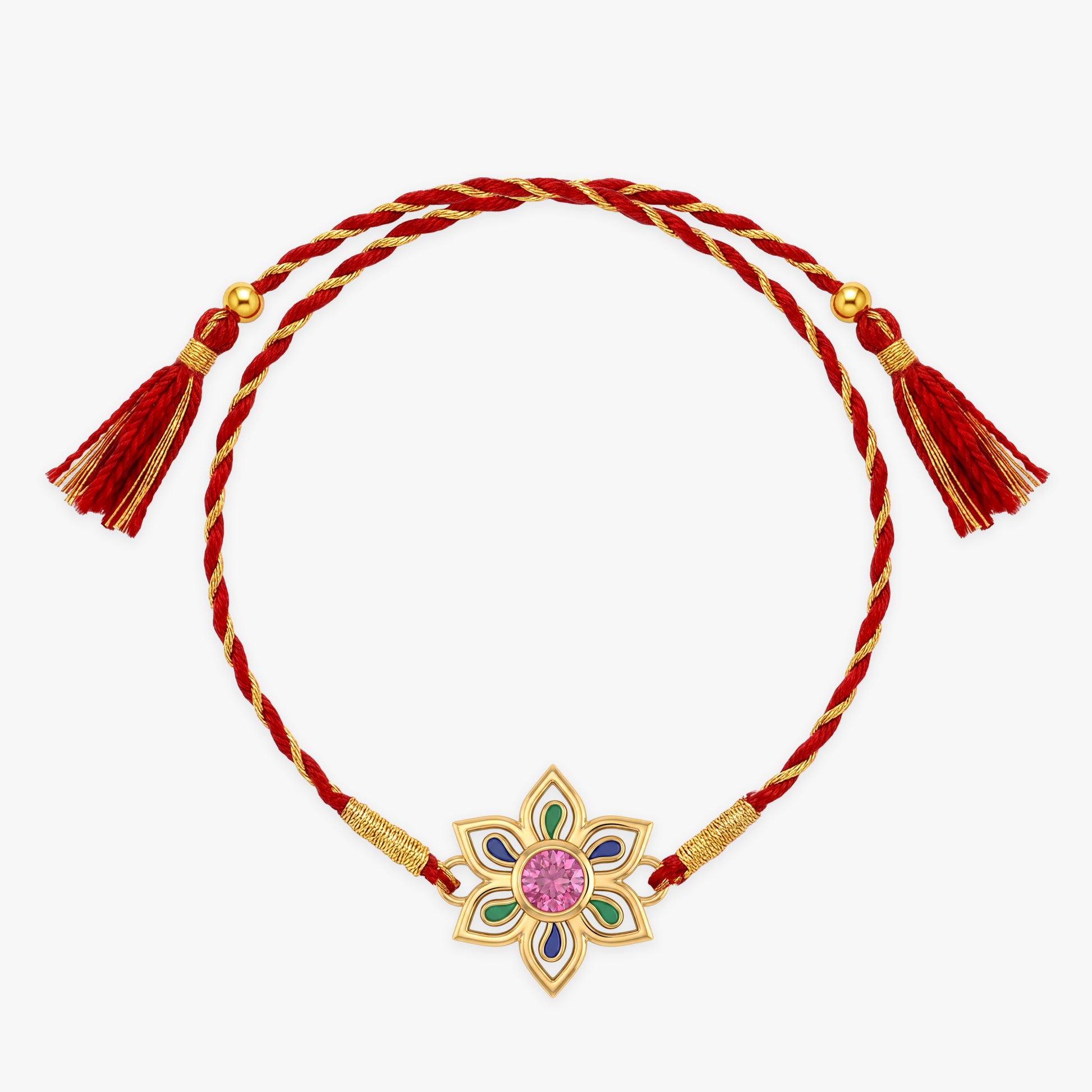 Golden Floral Fortune Rakhi