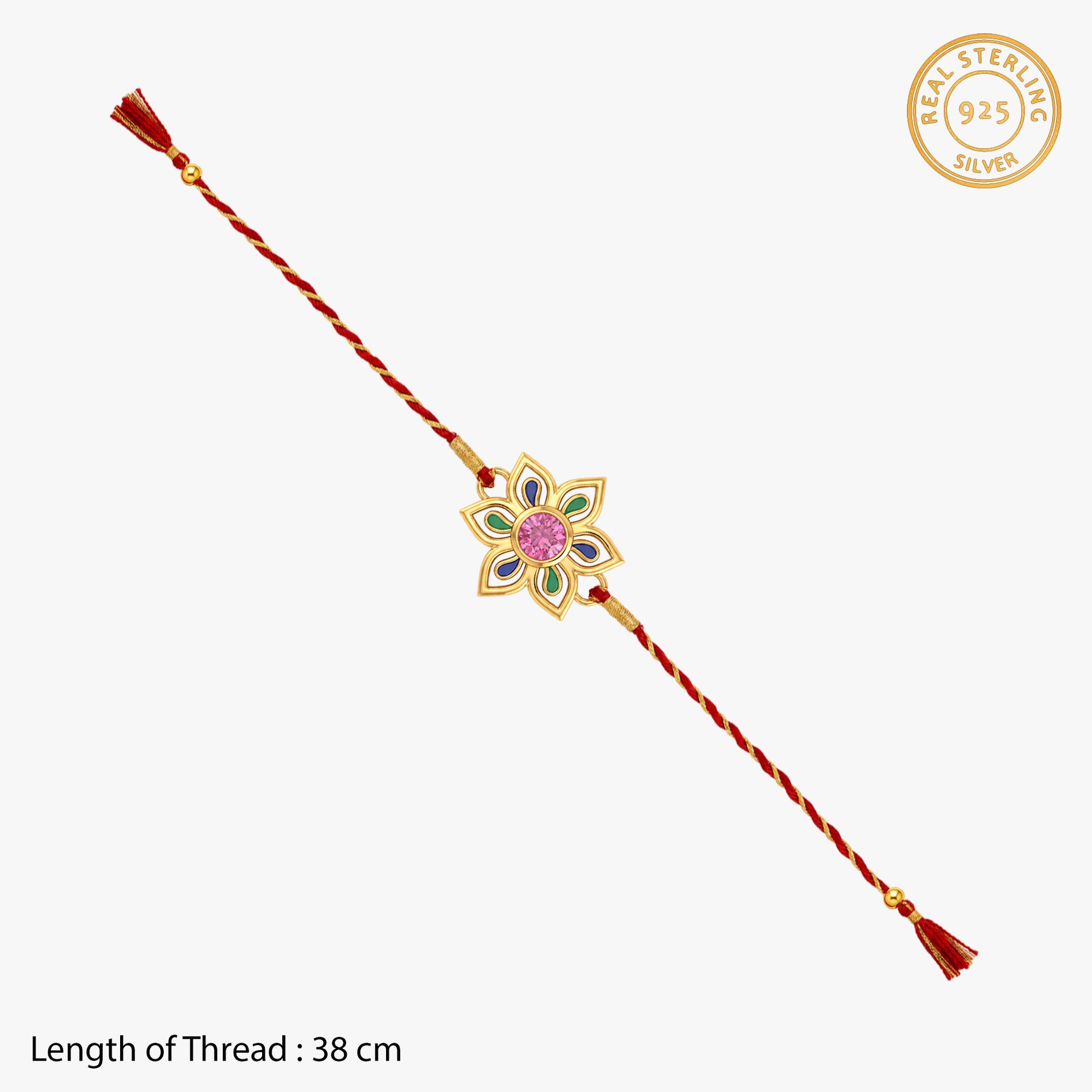 Golden Floral Fortune Rakhi