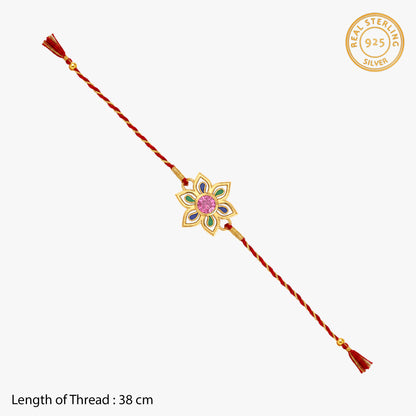 Golden Floral Fortune Rakhi