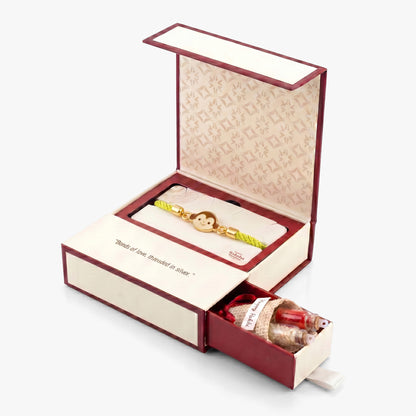 Golden Monkey Charm Kids Rakhi