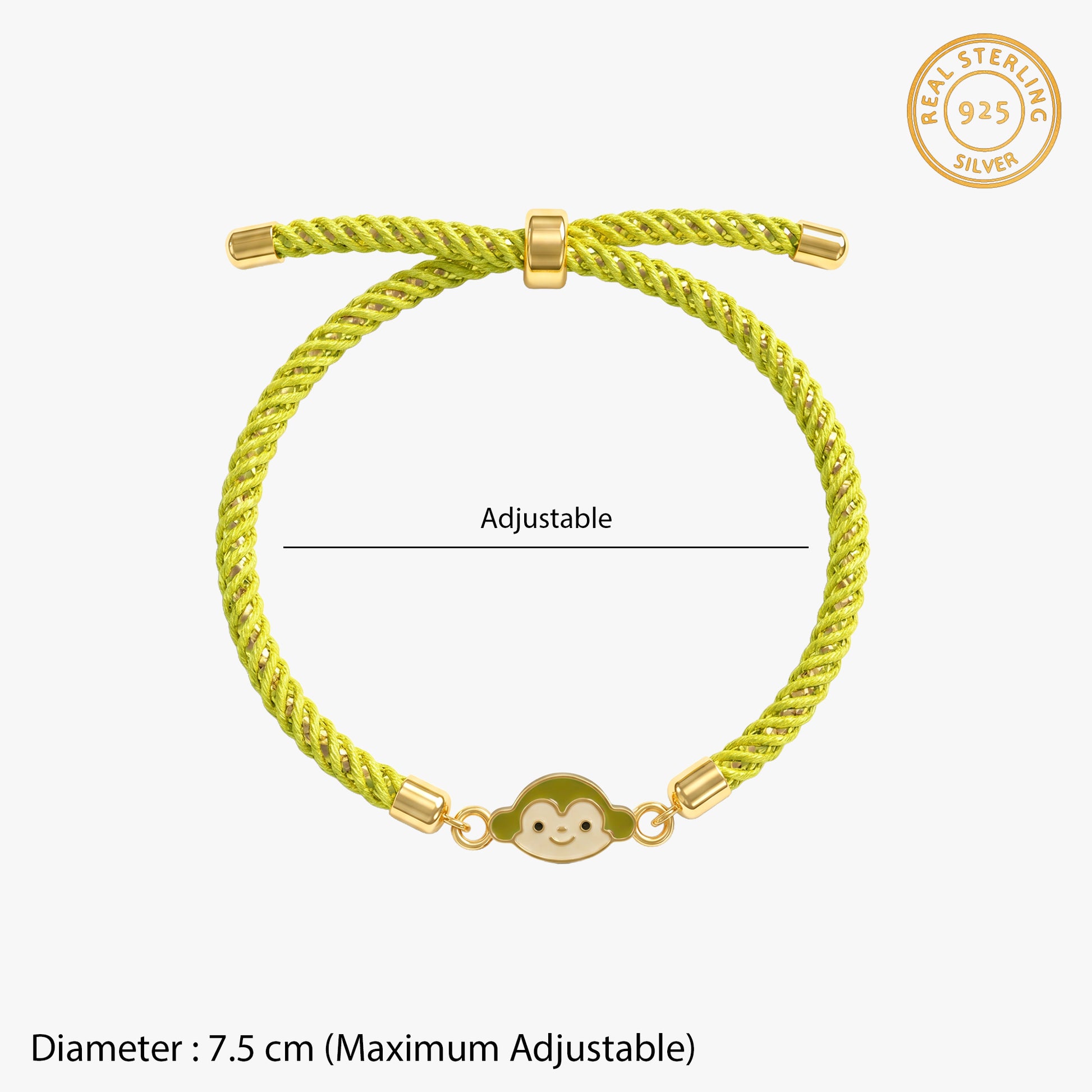 Golden Monkey Charm Kids Rakhi