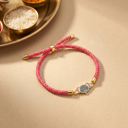 Golden Baby Elephant Kids Rakhi