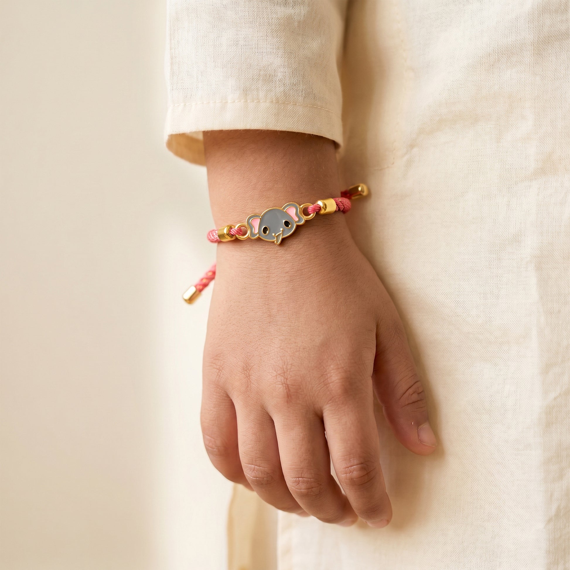 Golden Baby Elephant Kids Rakhi