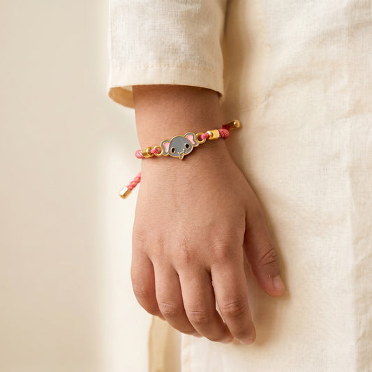 Golden Baby Elephant Kids Rakhi