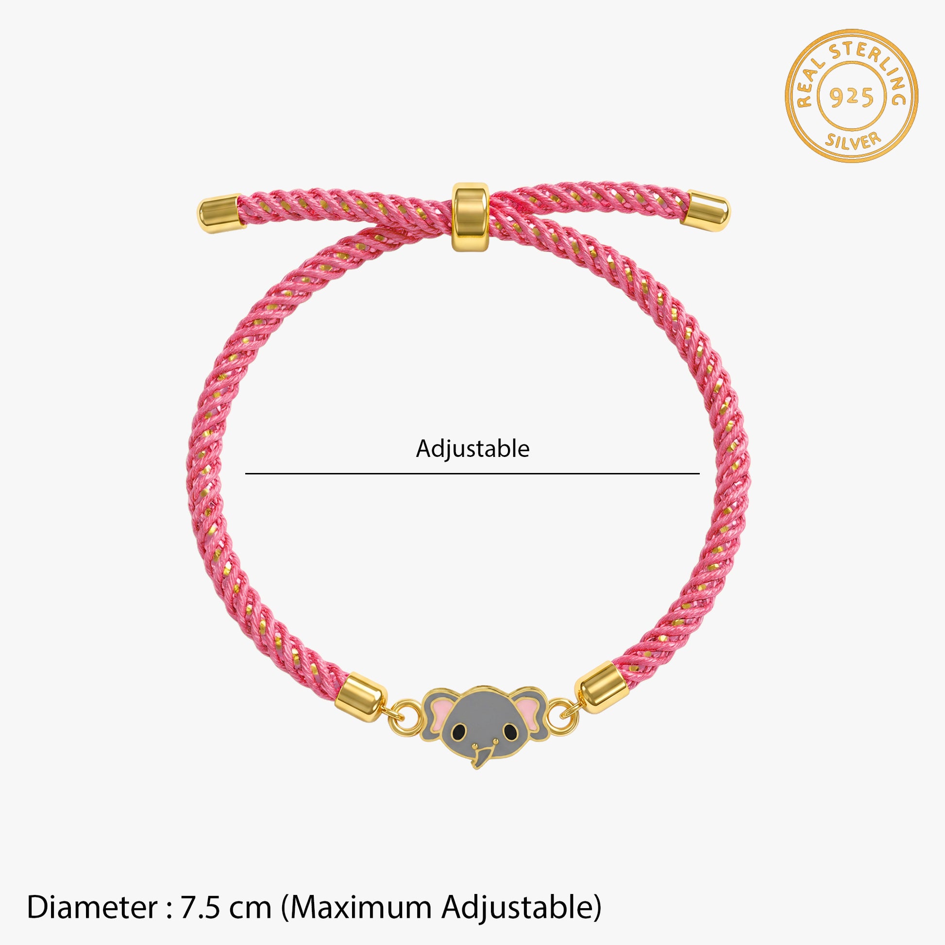 Golden Baby Elephant Kids Rakhi