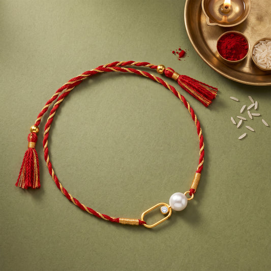 Silver Mauktika Pearl Rakhi