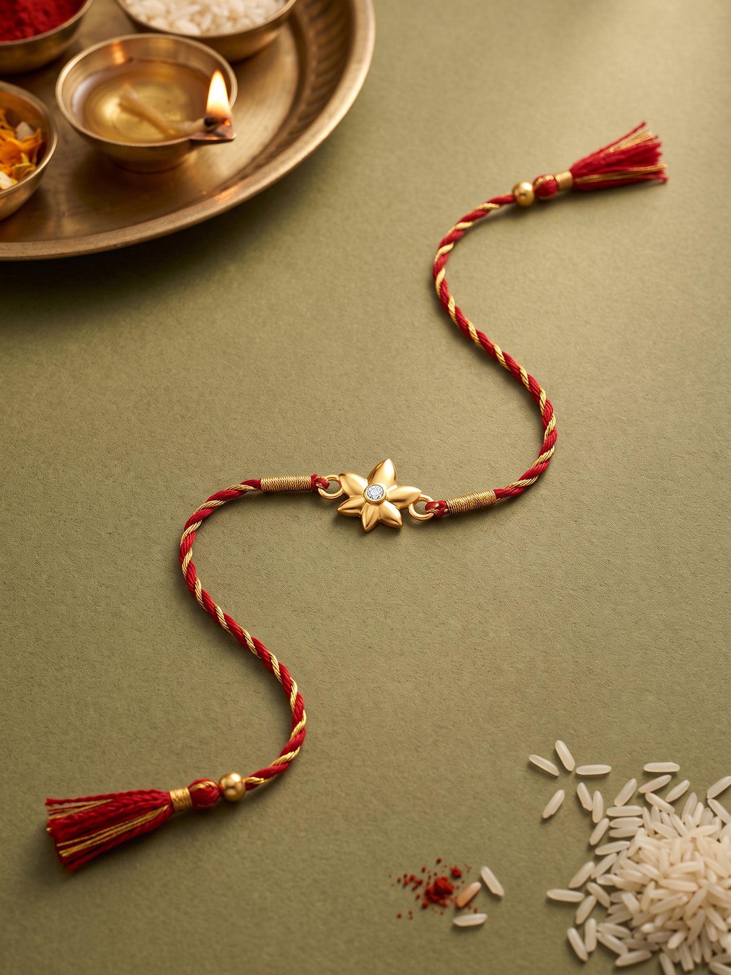 Golden Phool Kamal Rakhi