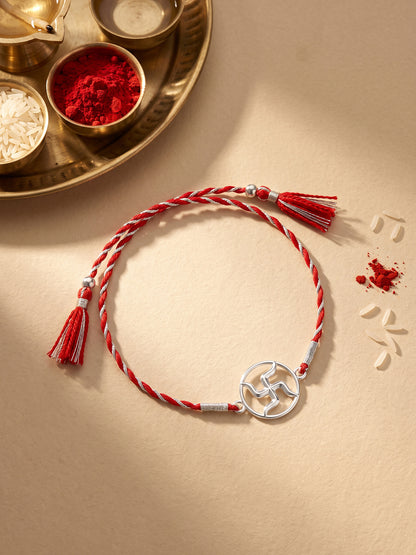 Silver Shubh Swastik Rakhi
