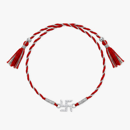 Silver Symbolic Swastik Rakhi