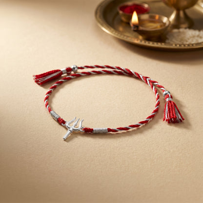 Silver Blessed Trishul Rakhi
