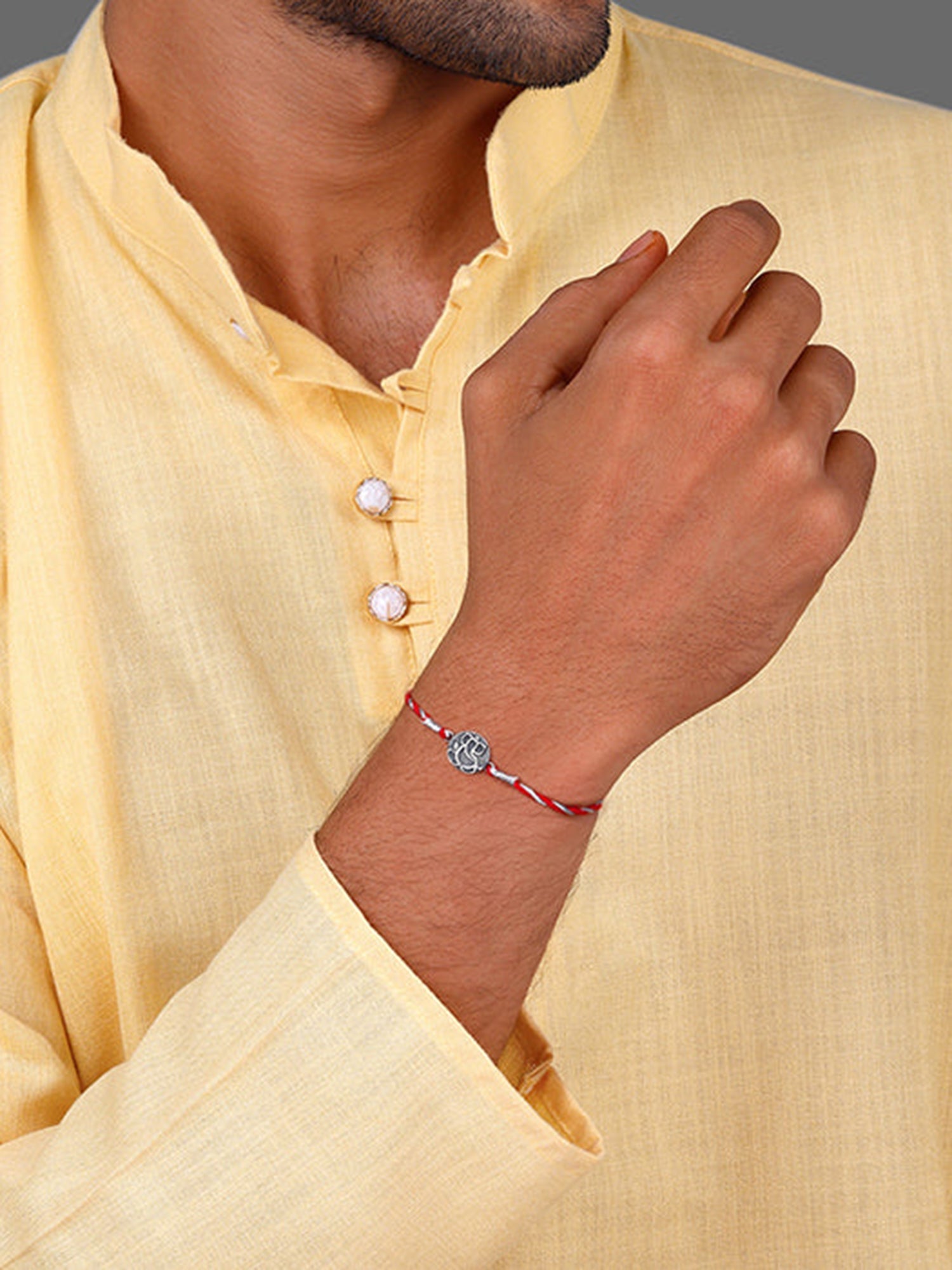 Oxidised Silver Blessings Rakhi
