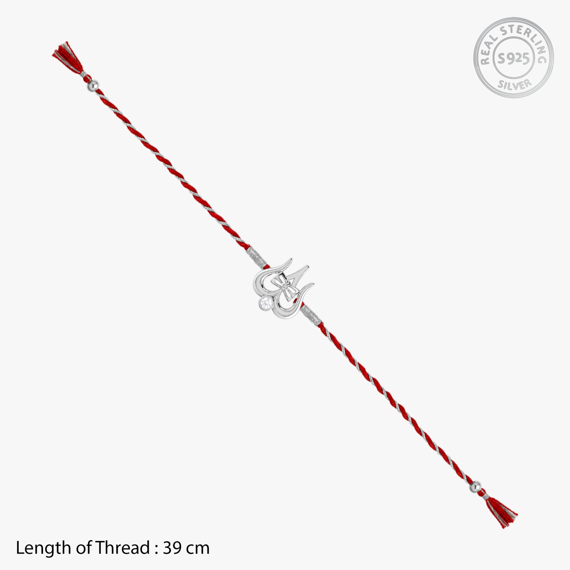 Silver Trishul Damaru Raksha Rakhi