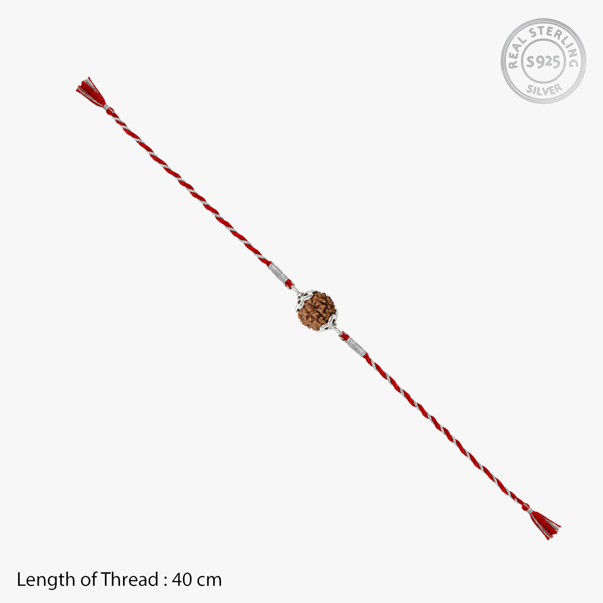 Silver Evil Eye Rudraksha Rakhi Combo (Set of 3)
