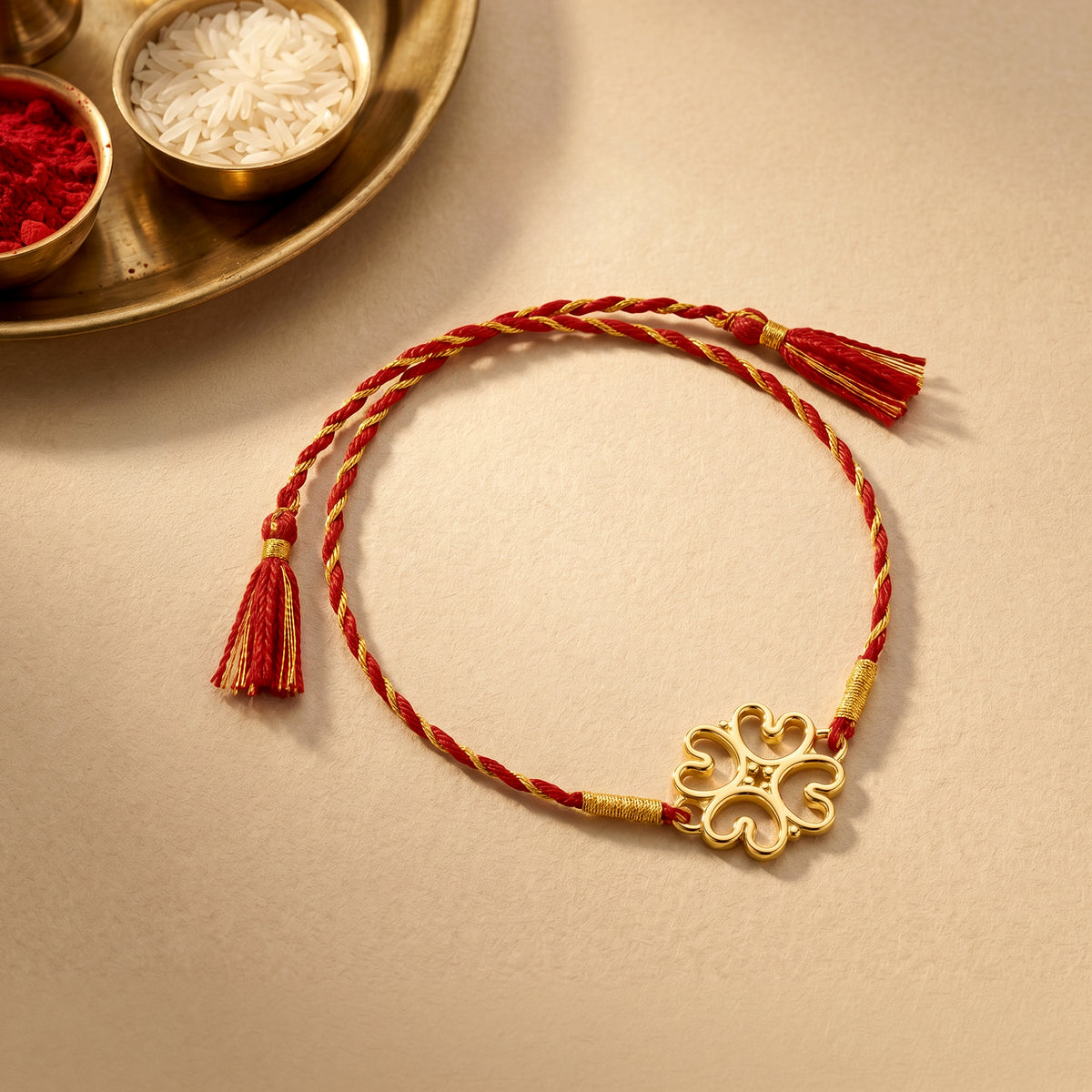 Golden Divine Floret Rakhi