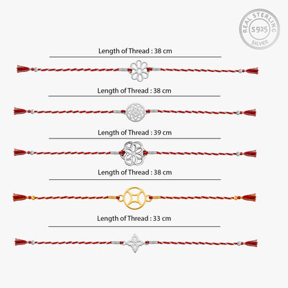 Silver Divine Bond Rakhi Combo (Set of 5)