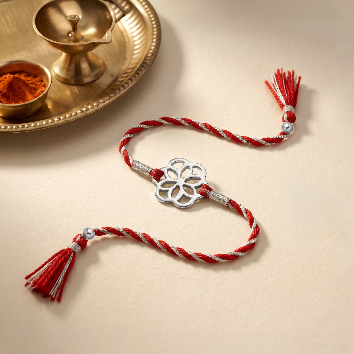 Silver Advik Mandala Rakhi