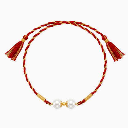Gold Plated Twin Pearl Rakhi
