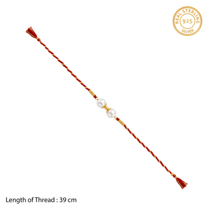 Gold Plated Twin Pearl Rakhi