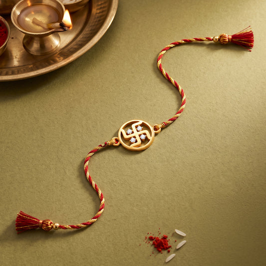 Golden Swastik Rakhi