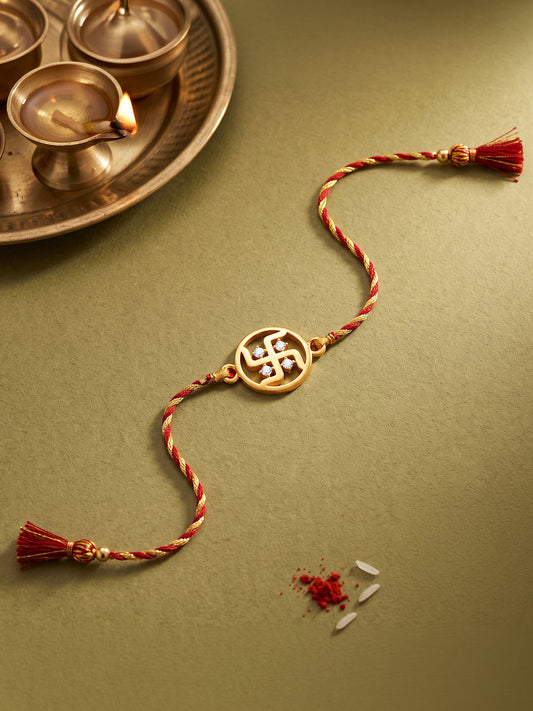 Golden Swastik Rakhi