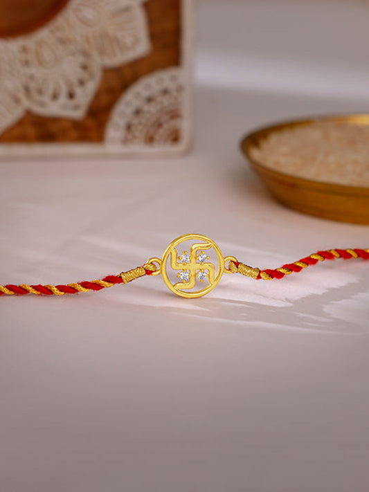 Golden Swastik Rakhi