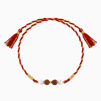 Golden Serene Rudraksha Rakhi