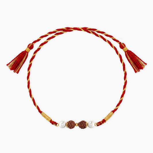 Golden Serene Rudraksha Rakhi