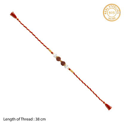 Golden Serene Rudraksha Rakhi