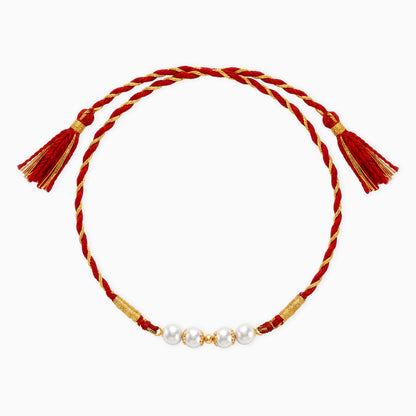 Golden Pearl Beaded Rakhi