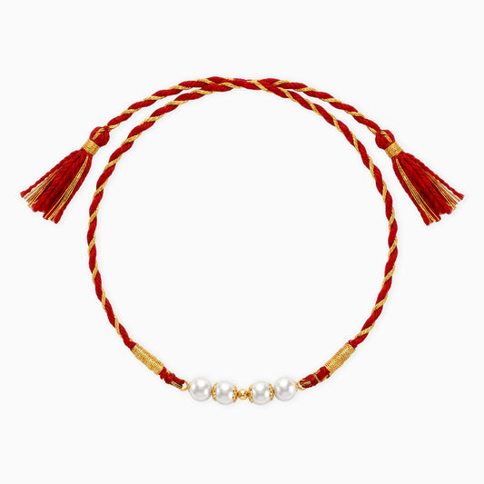 Golden Pearl Beaded Rakhi