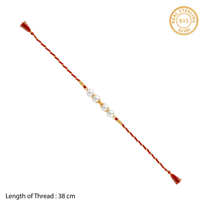 Golden Pearl Beaded Rakhi