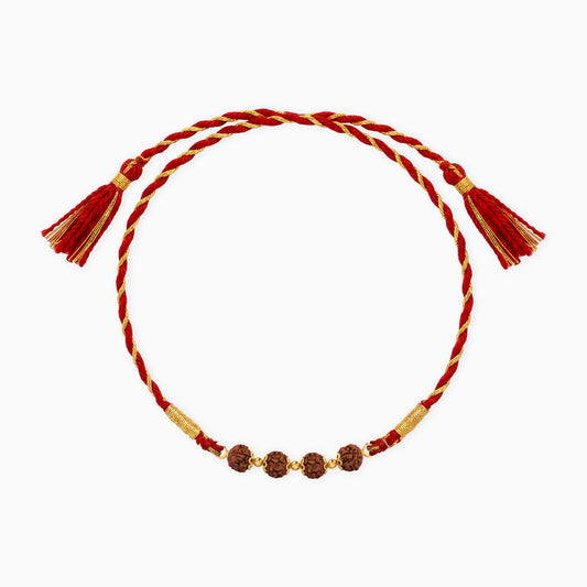 Golden Shubh Rudraksha Rakhi