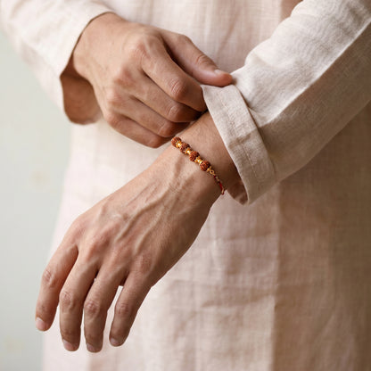 Golden Shubh Rudraksha Rakhi