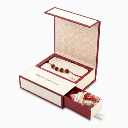 Golden Shubh Rudraksha Rakhi