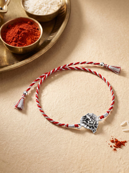 Oxidised Silver Ganpati Blessings Rakhi