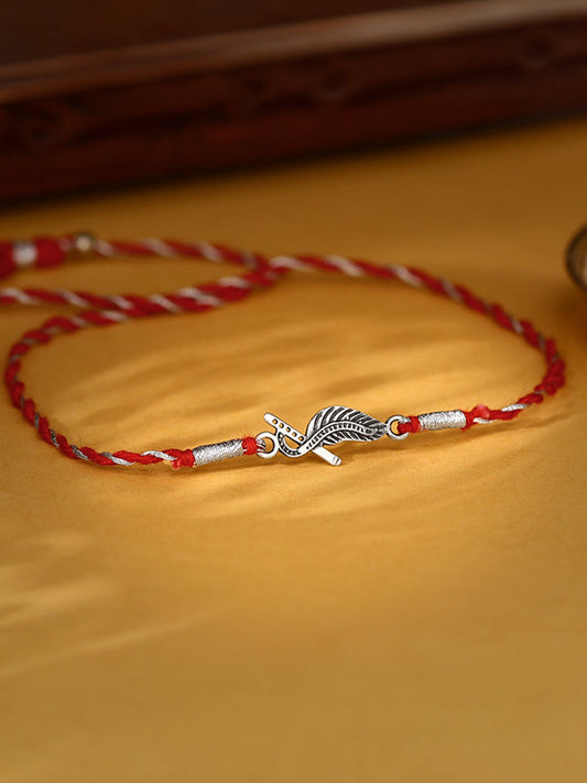 Oxidised Silver Krishna Rakhi