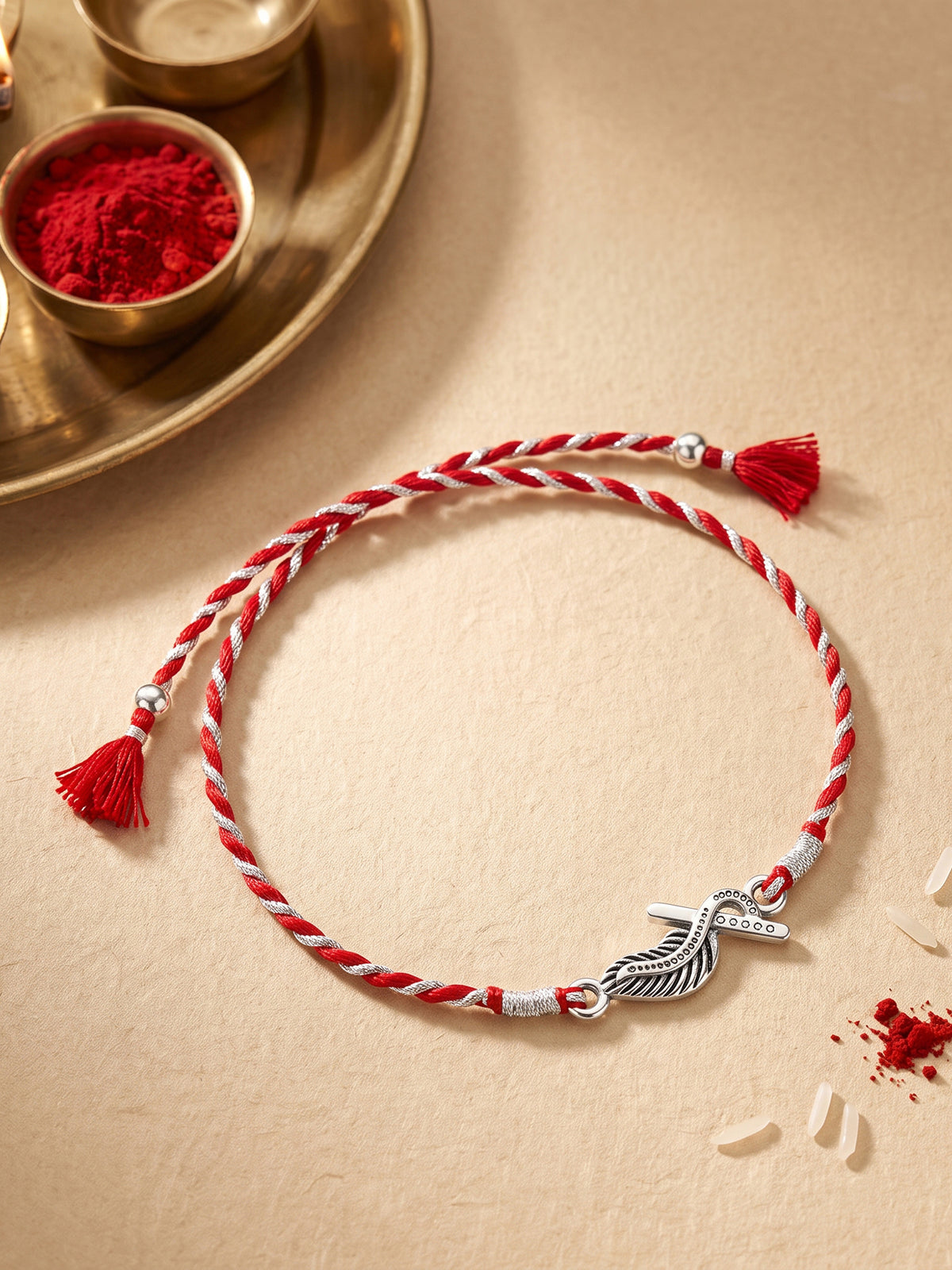 Oxidised Silver Krishna Rakhi