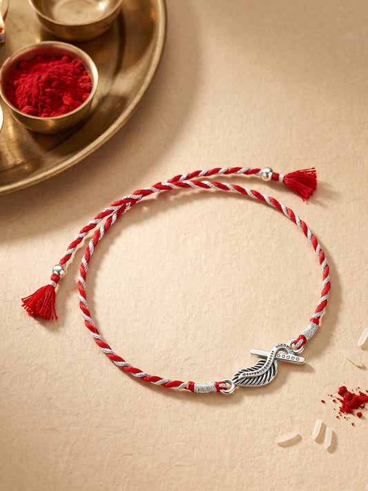 Oxidised Silver Krishna Rakhi
