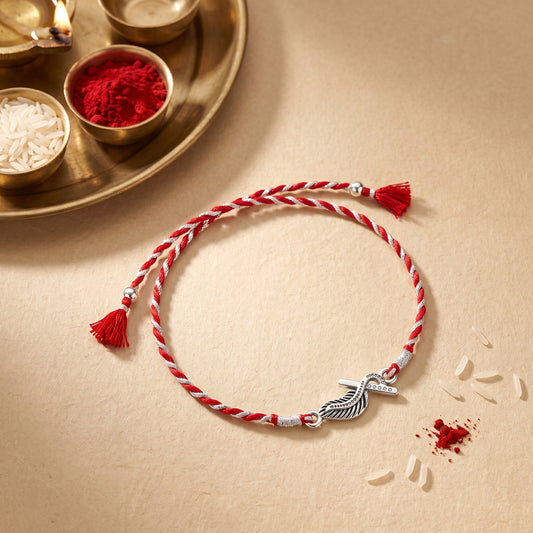 Oxidised Silver Krishna Rakhi