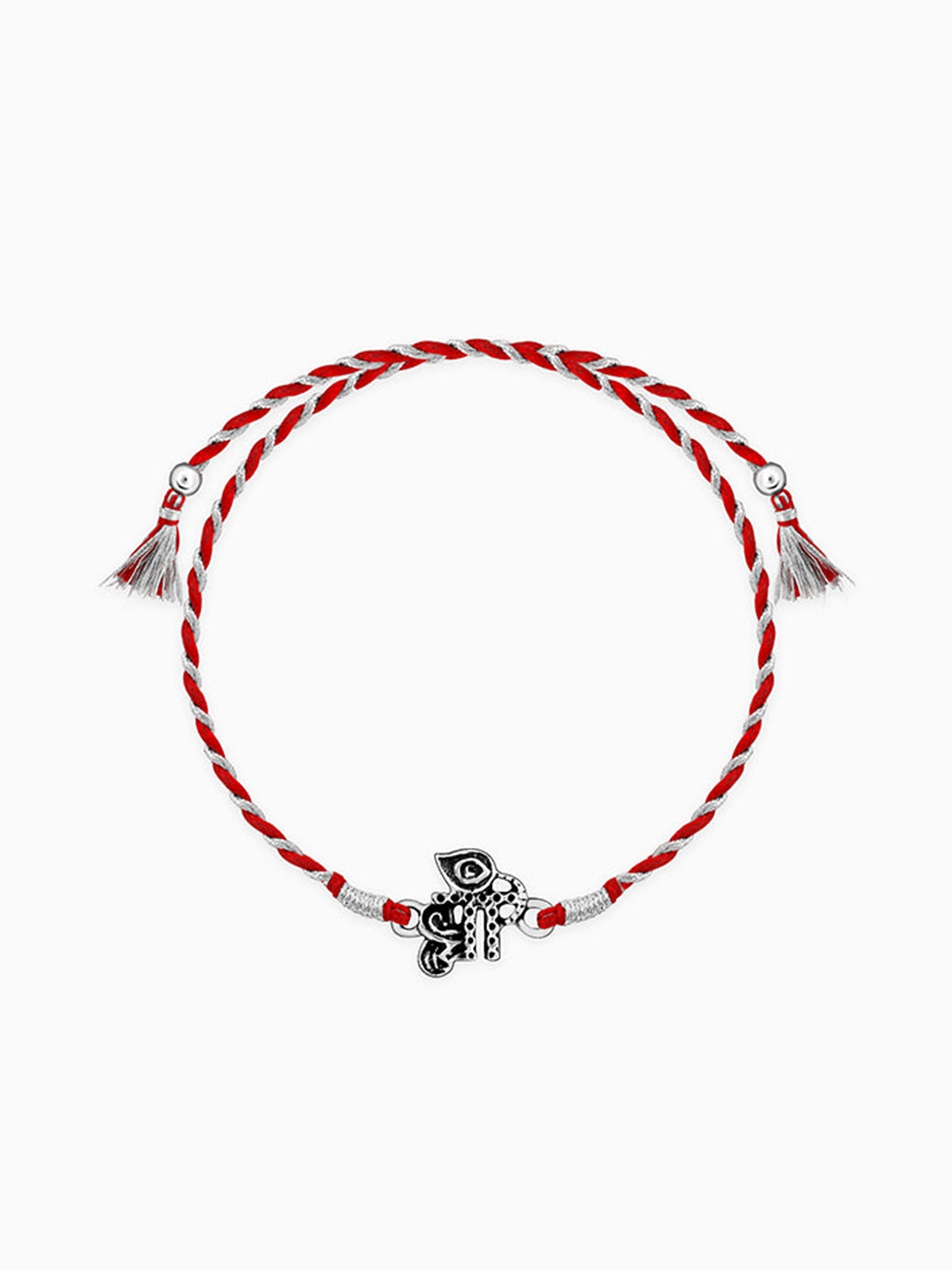Oxidised Silver Precious Rakhi