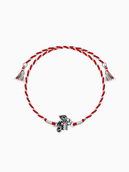 Oxidised Silver Precious Rakhi