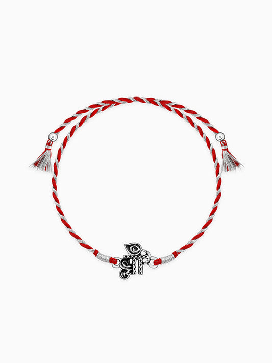 Oxidised Silver Precious Rakhi