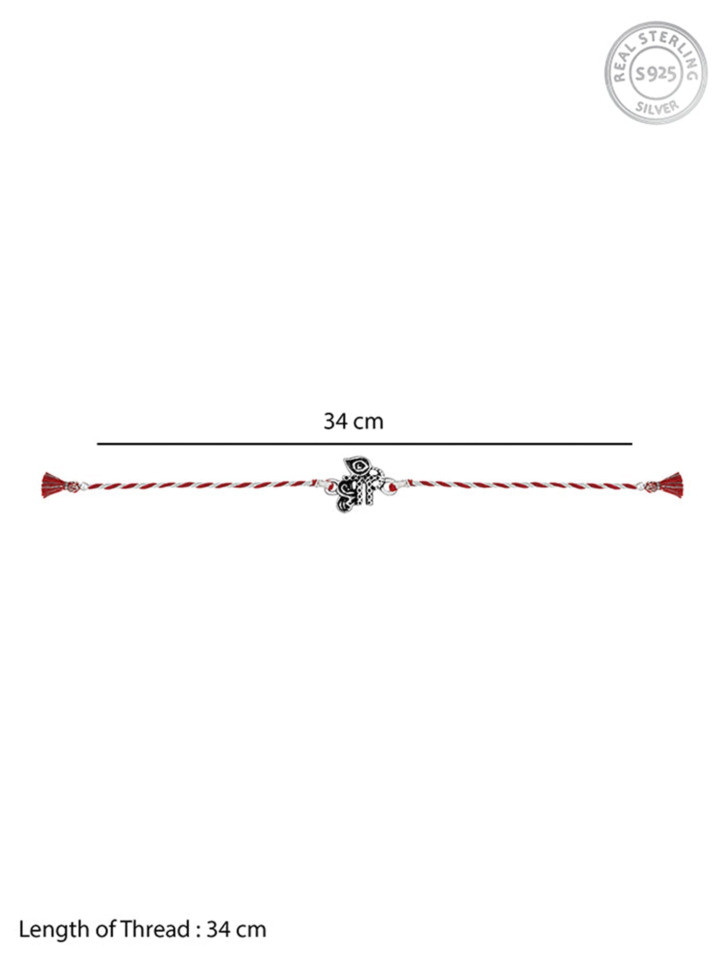 Oxidised Silver Precious Rakhi