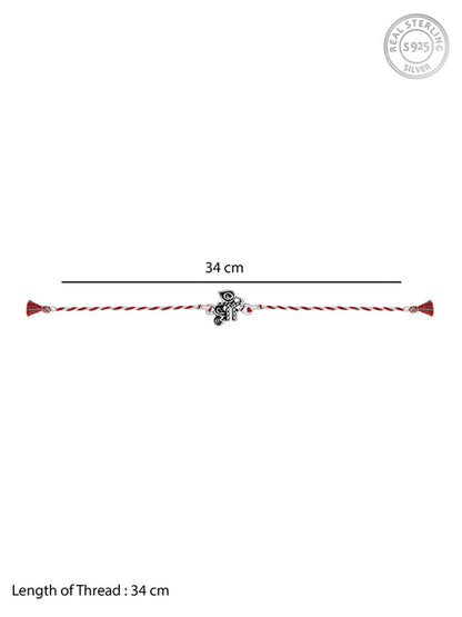 Oxidised Silver Precious Rakhi