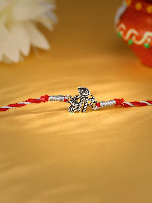 Oxidised Silver Precious Rakhi