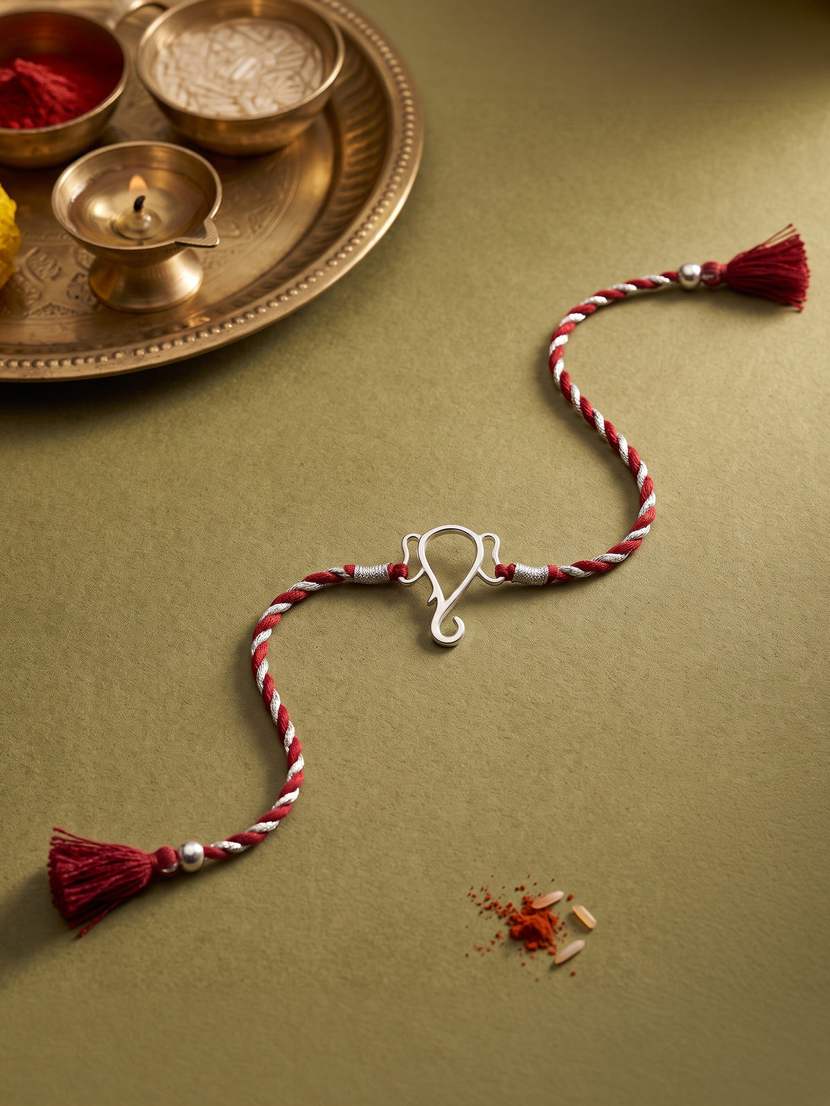 Silver Protector of All Rakhi