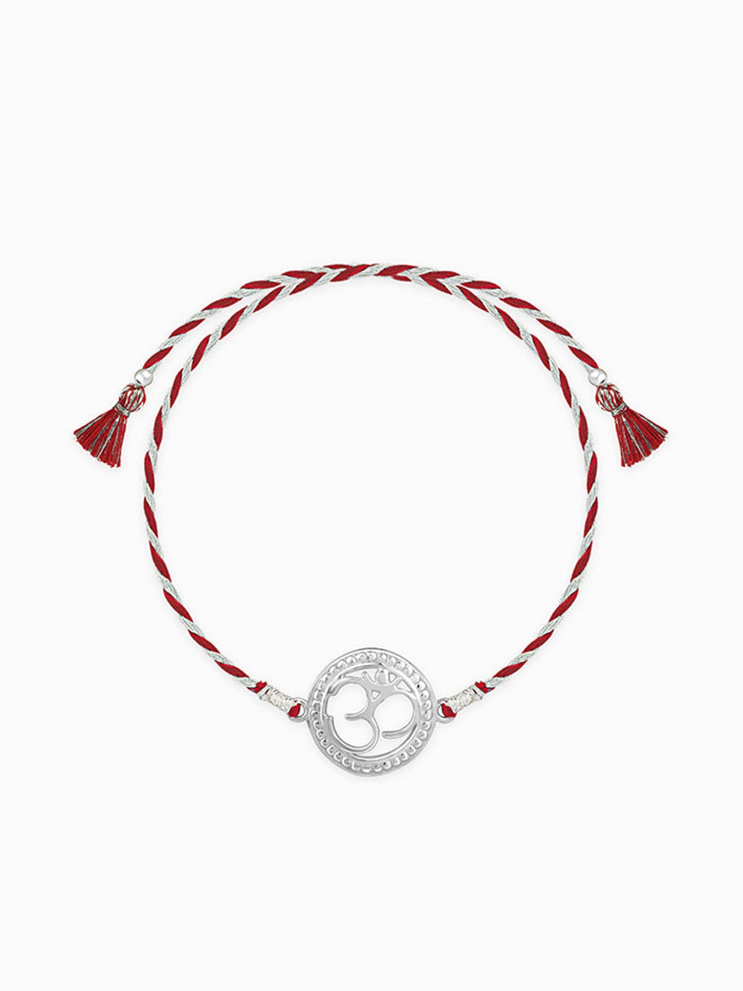 Silver Beaded Om Rakhi